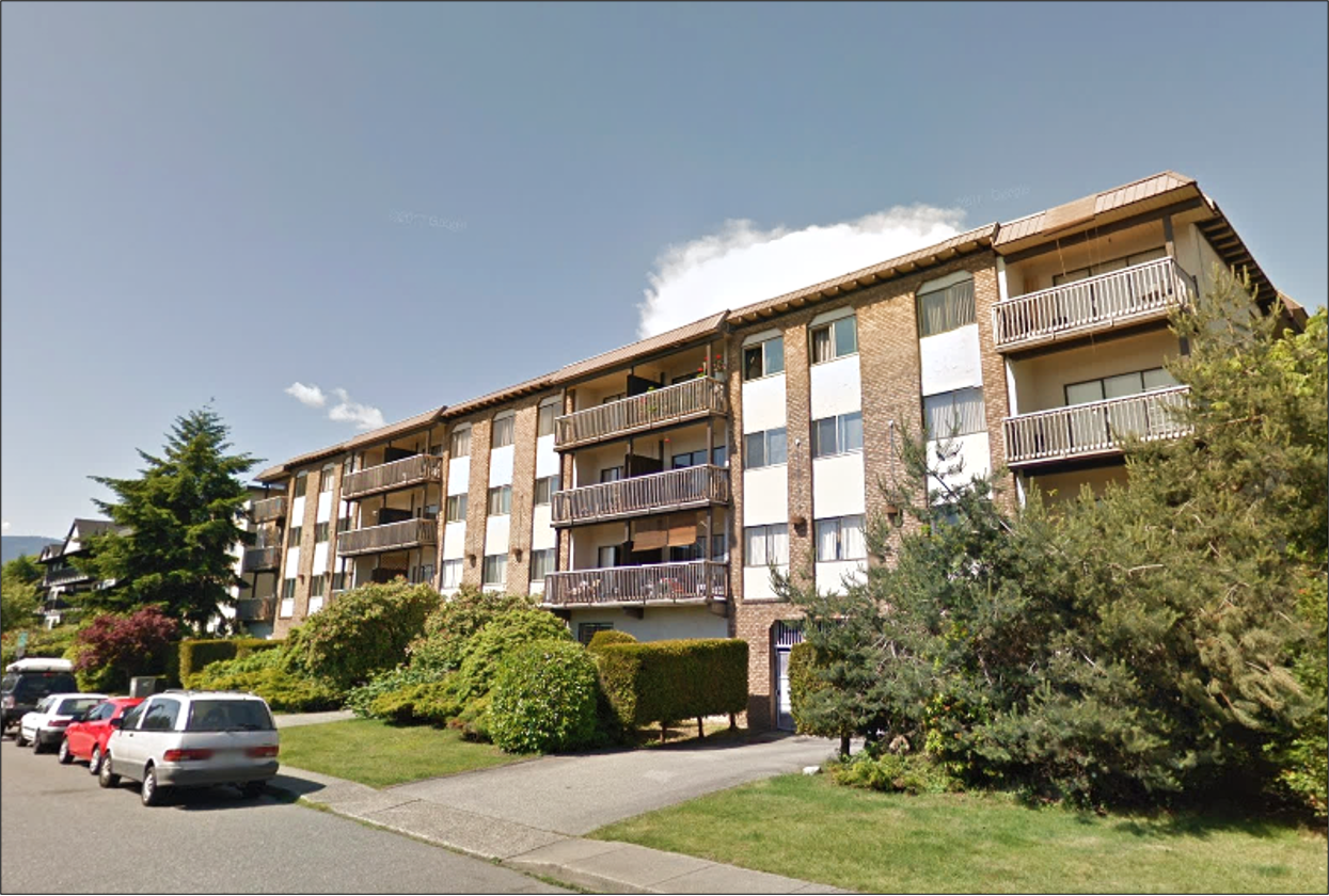 Low rise rental apartment building in North Vancouver